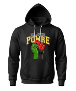 DTG / DTF Print On Demand Hoodie Front Black Power