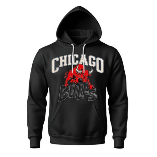black hoodies chicago bull DTG / DTF Print On Demand Hoodie Front Chicago Bull (1)
