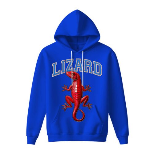 blue hoodies lizard DTG / DTF Print On Demand Hoodie Front Lizard