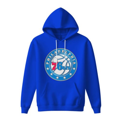 blue hoodies philadelphia 76ers DTG / DTF Print On Demand Hoodie Front Philadelphia 76ers