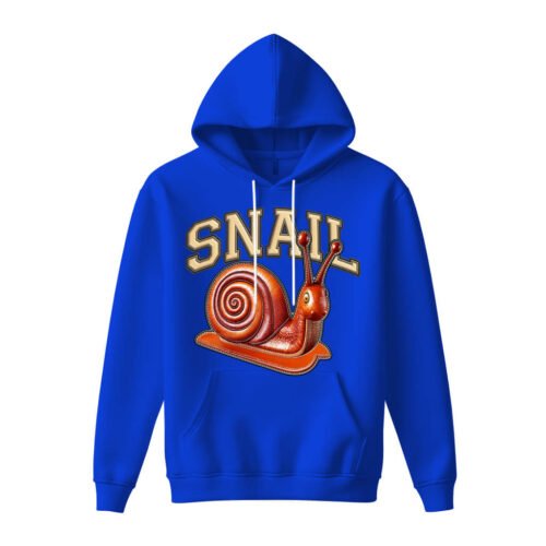 blue hoodies snail DTG / DTF Print On Demand Hoodie Front Snail