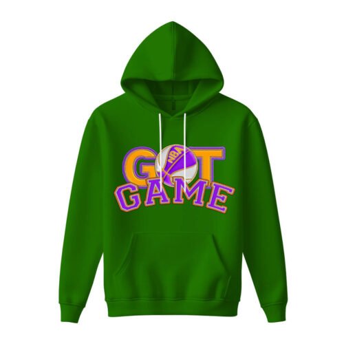 green hoodies got game basketball DTG / DTF Print On Demand Hoodie Front Got Game