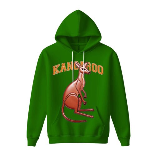 green hoodies kangaroo DTG / DTF Print On Demand Hoodie Front Kangaroo