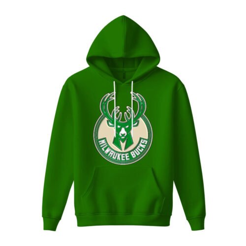 green hoodies milwaukee bucks DTG / DTF Print On Demand Hoodie Front Milwaukee Bucks