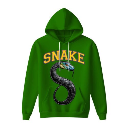 green hoodies snake DTG / DTF Print On Demand Hoodie Front Snake