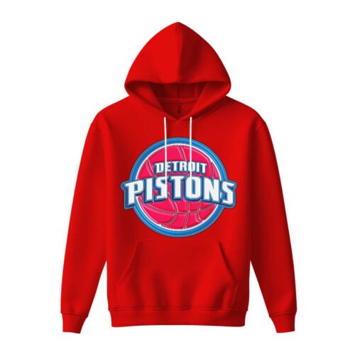 red hoodies detroit pistons DTG / DTF Print On Demand Hoodie Front Detroit Pistons