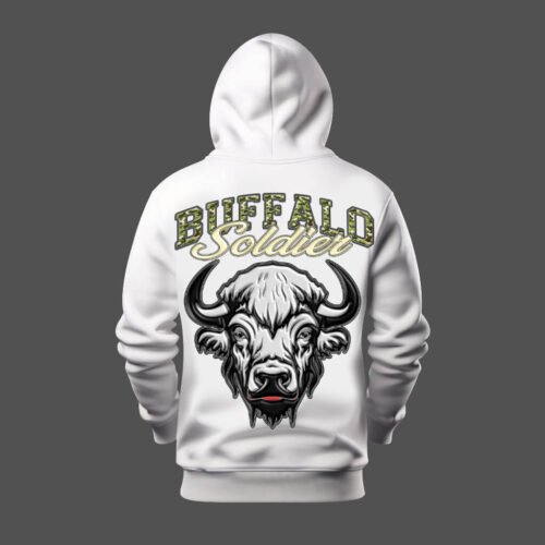 DTG / DTF Print On Demand Hoodie Back Buffalo Soldier