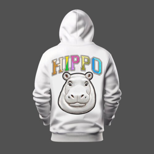 DTG / DTF Print On Demand Hoodie Back Hippopotamus