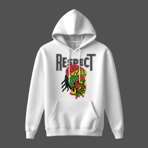 white hoodies black lives matters DTG / DTF Print On Demand Hoodie Front Black Lives Matters (2)