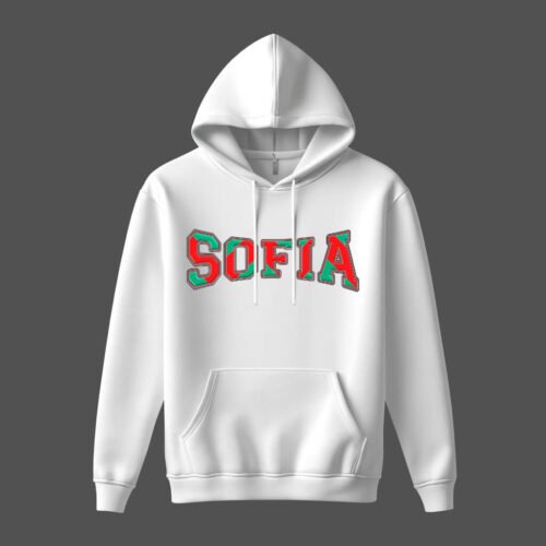 white hoodies bulgaria sofia DTG / DTF Print On Demand Hoodie Front Sofia