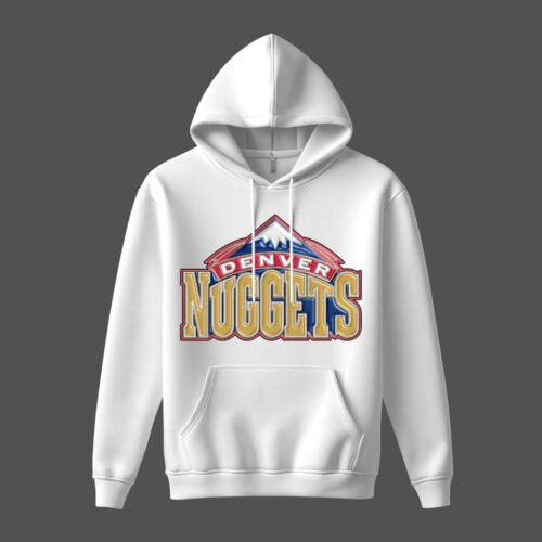 white hoodies denver nuggets DTG / DTF Print On Demand Hoodie Front Denver Nuggets (2)