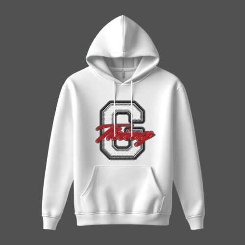 white hoodies g thing DTG / DTF Print On Demand Hoodie Front G Thing White