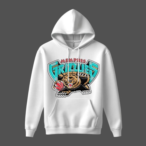 white hoodies memphis grizzlies DTG / DTF Print On Demand Hoodie Front Memphis Grizzlies (2)
