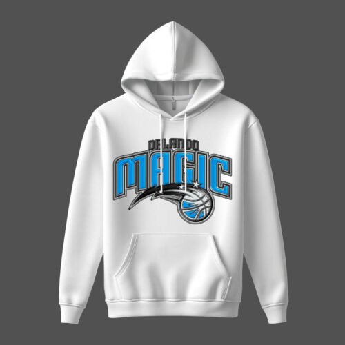white hoodies orlando magic DTG / DTF Print On Demand Hoodie Front Orlando Magic