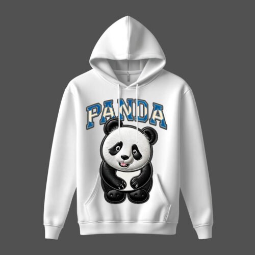white hoodies panda DTG / DTF Print On Demand Hoodie Front Panda