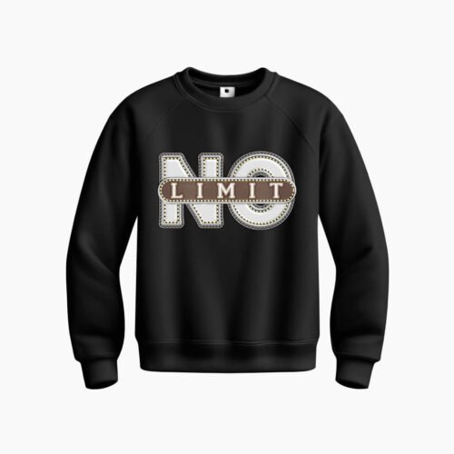 black sweatshirt no limit DTG / DTF Print On Demand Sweatshirt No Limit (2)