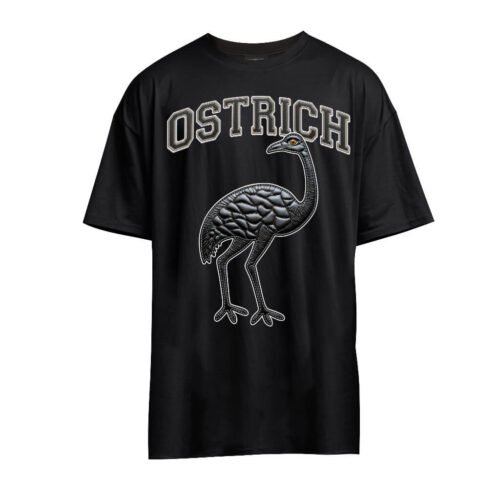 black t-shirt ostrich DTG / DTF Print On Demand T-Shirt Ostrich
