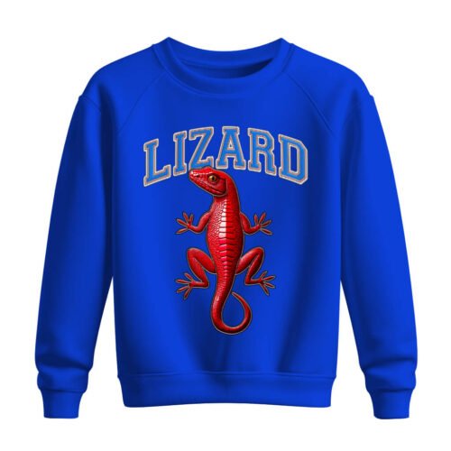 blue sweatshirt lizard DTG / DTF Print On Demand Sweatshirt Lizard