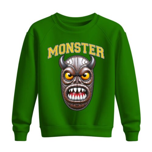 green sweatshirt monster DTG / DTF Print On Demand Sweatshirt Monster