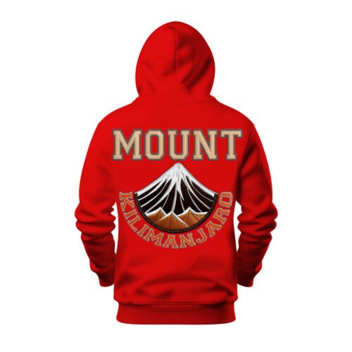 red hoodies mount kilimanjaro DTG / DTF Print On Demand Hoodie Back Mount Kilimanjaro