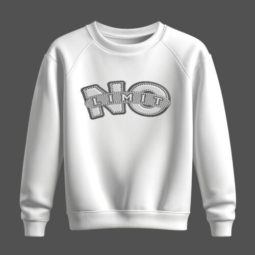 white sweatshirt no limit DTG / DTF Print On Demand Sweatshirt No Limit (4)