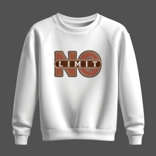 white sweatshirt no limit DTG / DTF Print On Demand Sweatshirt No Limit (1)