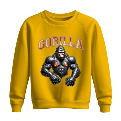 yellow sweatshirt gorilla DTG / DTF Print On Demand Sweatshirt Gorilla