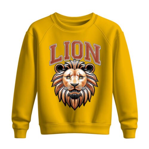 yellow sweatshirt lion DTG / DTF Print On Demand Sweatshirt Lion