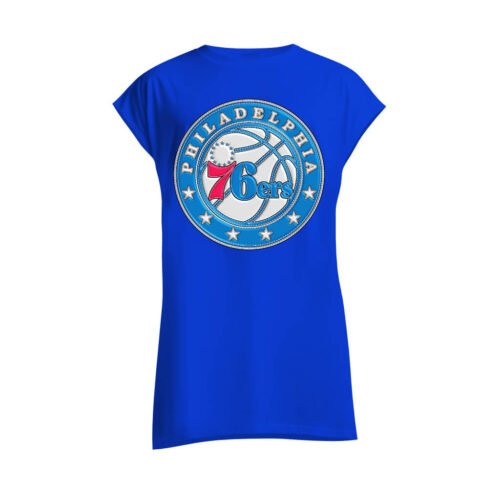 blue sleeveless shirt philadelphia 76ers DTG / DTF Print On Demand Sleeveless Philadelphia 76ers