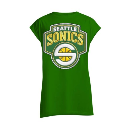 green sleeveless shirt seattle sonics DTG / DTF Print On Demand Sleeveless Seattle Supersonics