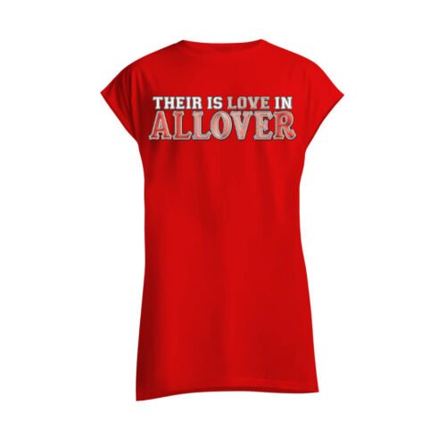 red sleeveless shirt love in allover DTG / DTF Print On Demand Sleeveless There Is Love In Allover