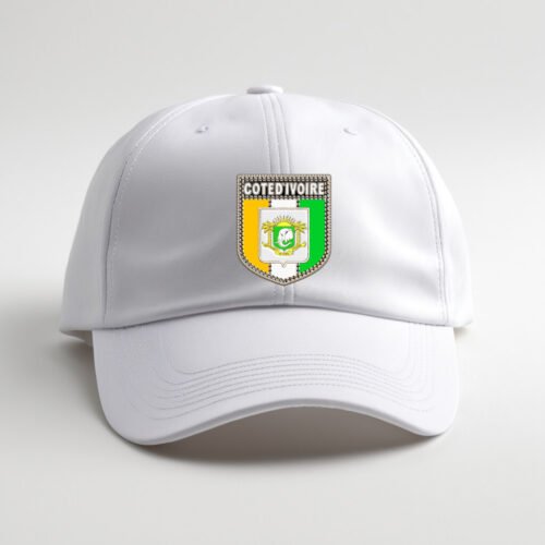 white cap République de Côte d'Ivoire, ivory coast DTG / DTF Print On Demand Cap Ivory Coast