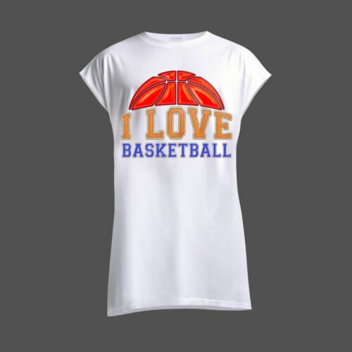 white sleeveless shirt i love this game basketball DTG / DTF Print On Demand Sleeveless I Love Basketball