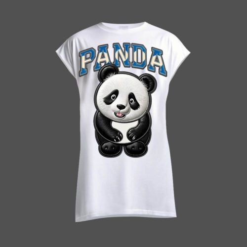 white sleeveless shirt panda DTG / DTF Print On Demand Sleeveless Panda