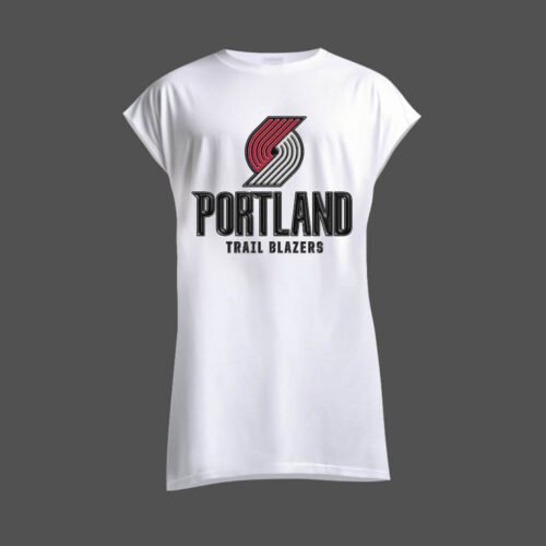 white sleeveless shirt portland trail blazers DTG / DTF Print On Demand Sleeveless Portland Trail Blazers