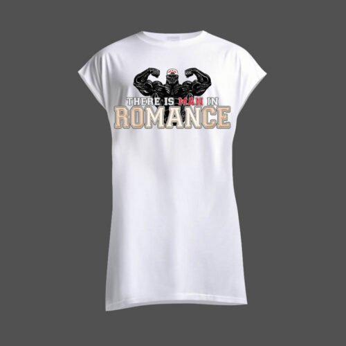 white sleeveless shirt romance DTG / DTF Print On Demand Sleeveless There Is A Man In Romance