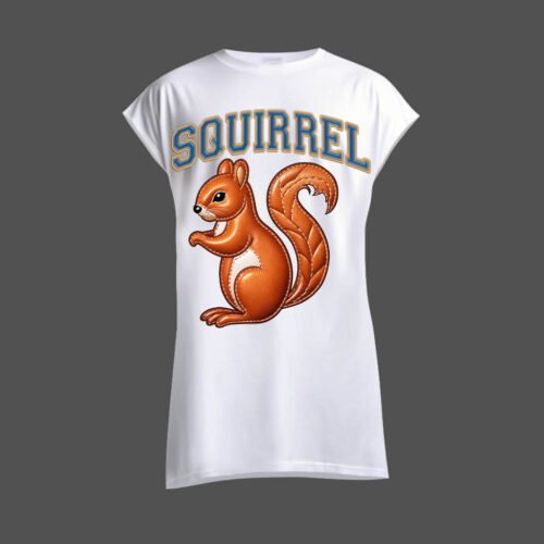 white sleeveless shirt squrrell DTG / DTF Print On Demand Sleeveless Squirrel