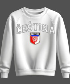 white sweatshirt, čeština, czech
