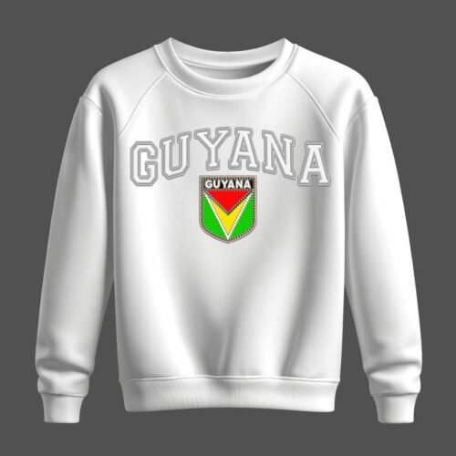 white sweatshirt, guyana white sweatshirt, guyana