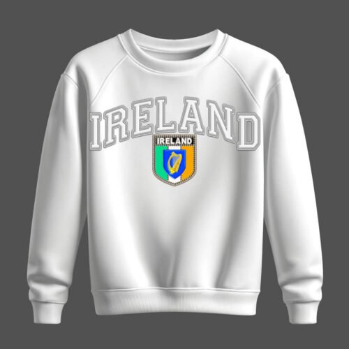 white sweatshirt, ireland, éirinn white sweatshirt, ireland, éirinn