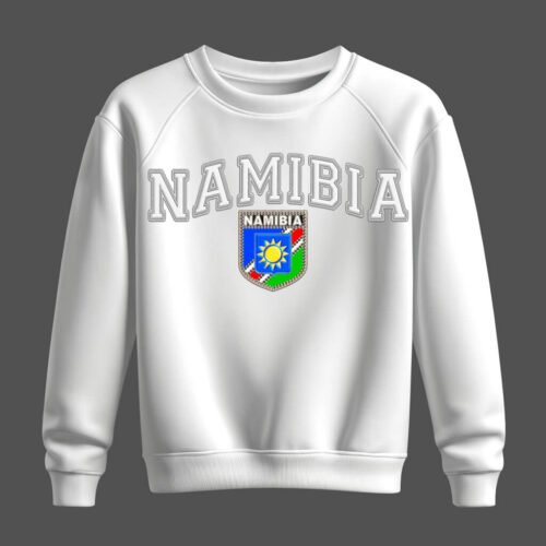 white sweatshirt, namibia white sweatshirt, namibia