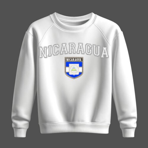 white sweatshirt, nicaragua white sweatshirt, nicaragua