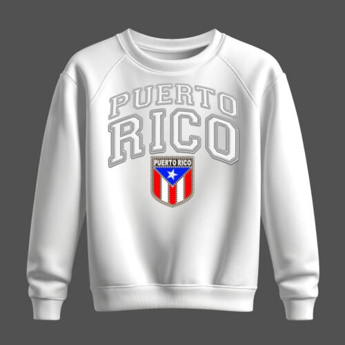 white sweatshirt, puerto rico, puertorriqueño