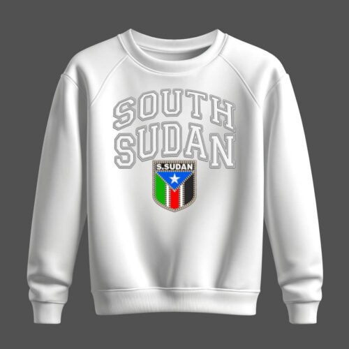 white sweatshirt, south sudan
