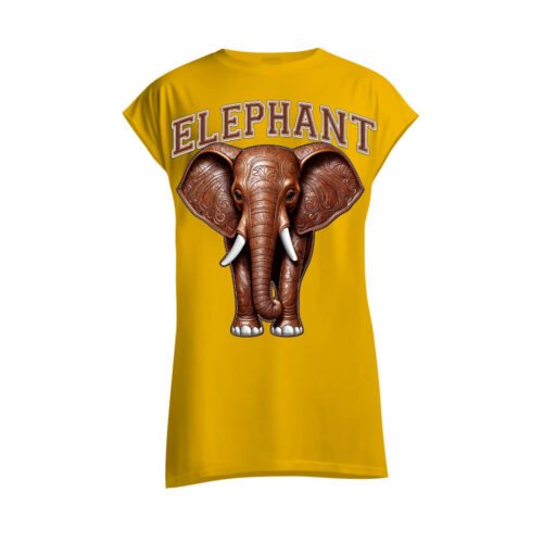 yellow sleeveless shirt elephant DTG / DTF Print On Demand Sleeveless Elephant